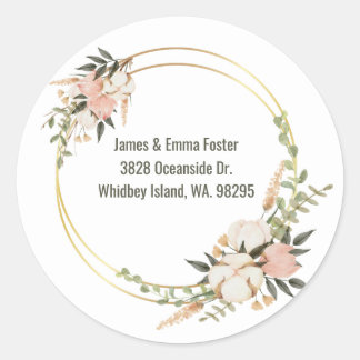 Adesivo Selagem de Envelope Floral de Aquarela