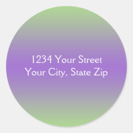 Adesivo Selagem de Envelope Verde e Roxo com Endereço