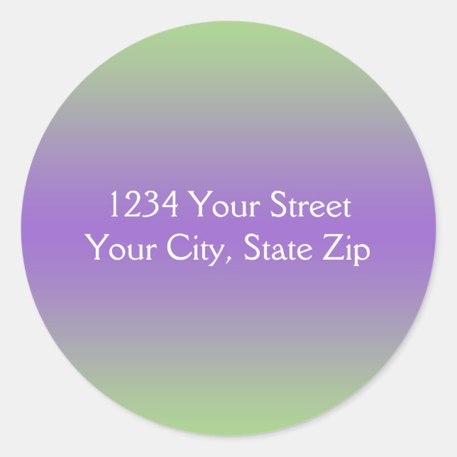 Adesivo Selagem de Envelope Verde e Roxo com Endereço (Frente)