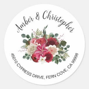 Adesivo Selagem do Envelope do Casamento no inverno Floral