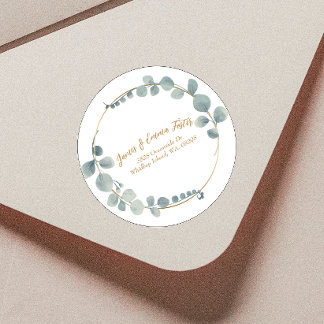 Adesivo Selagem do Envelope Eucalyptus Watercolor