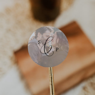 Adesivo Selagens de Envelope de Casamento de Foto em Monog