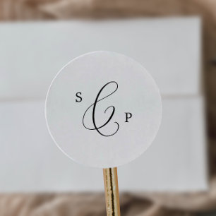 Adesivo Selagens de Envelope de Casamento de Monograma Pre