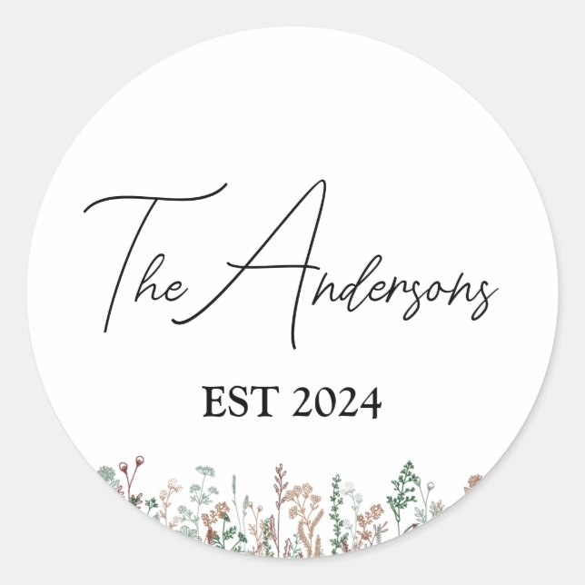 Adesivo Selagens de Envelope de Casamento Personalizado (Frente)