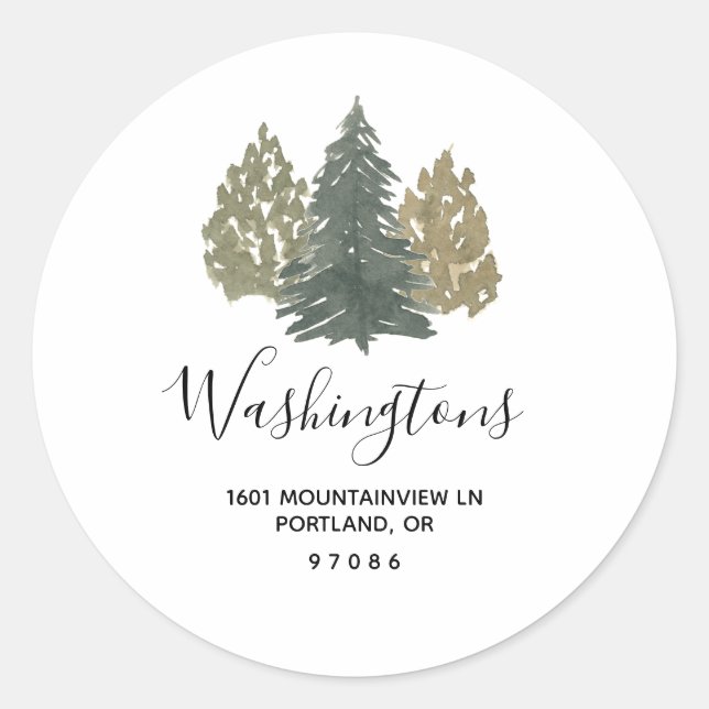 Adesivo Selagens de Envelope de Retorno de Natal da Árvore (Frente)