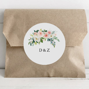 Adesivo Selagens de Envelopes de Casamento Floral Elegante