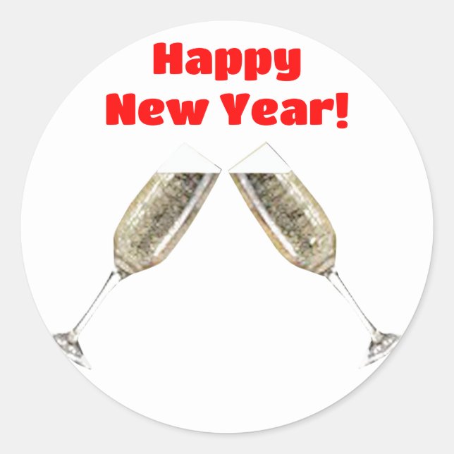 Adesivo Selagens de envelopes de feliz ano novo (Frente)