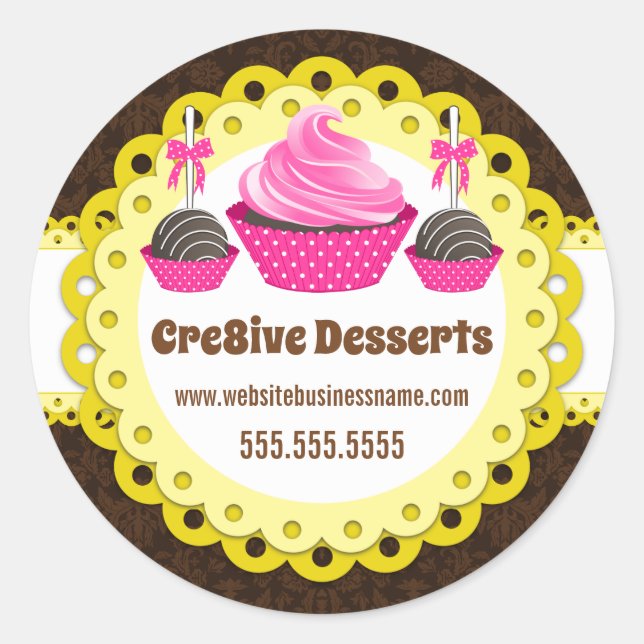 Adesivo Selantes de empacotamento de Pop de bolos elegante (Frente)