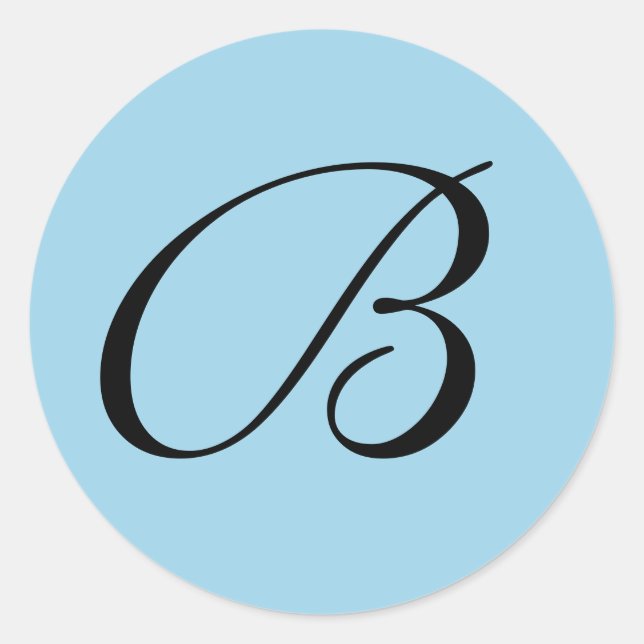 Adesivo Selantes de Envelope Inicial Monogramados Azuis (Frente)