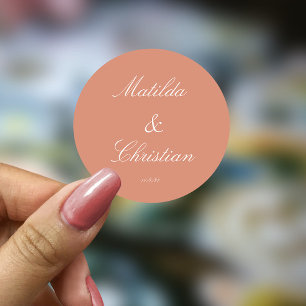 Adesivo Selas de Envelope de Casamento de Peach minimalist