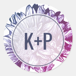 Adesivo Selas de Envelope de Girassol Azul e Roxo