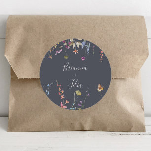 Adesivo Selas de Envelope Floral Clássico Azul Selvagem