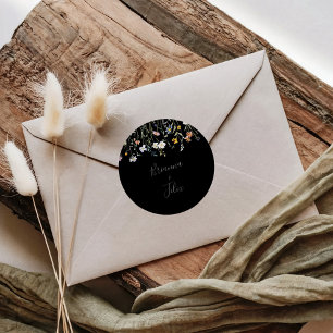 Adesivo Selas de Envelope Preto Floral Selvagens