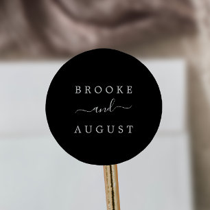 Adesivo Selas de envelopes de Casamento Negro e Branco min