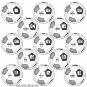 Adesivo seleção de futebol da cinza negra cores 13 perso