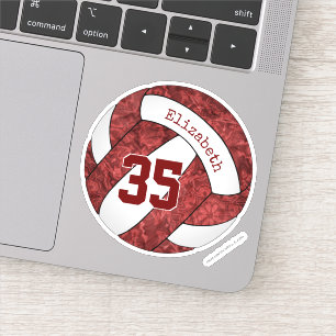 Adesivo seleção de vôlei de garotas de maroon colore númer