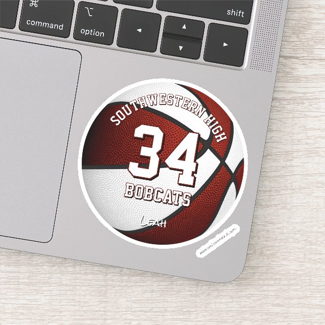 Adesivo seleção maroon branca colorido basquetebol feminin (Detalhe)