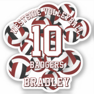 Adesivo seleção negra de maroon colore volleybolas nome da