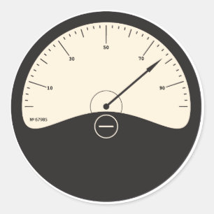 Adesivo seletor análogo do medidor do estilo retro