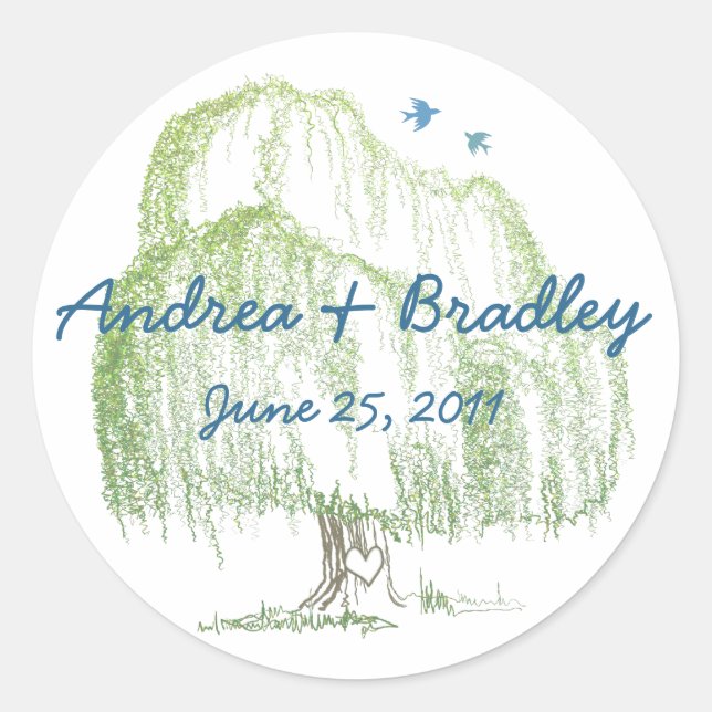 Adesivo Seletor de Casamento de Árvores Selvagens ou Etiqu (Frente)
