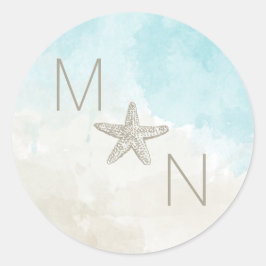 Adesivo Seletor de envelope de casamento do Watercolor da