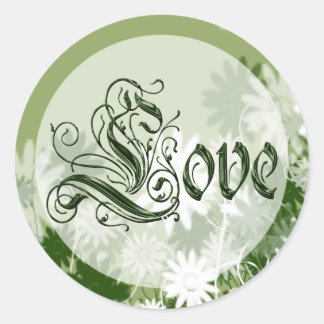 Adesivo Seletor de Envelope Floral de Amor Verde
