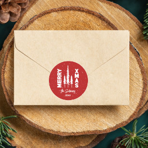 Adesivo Seletor de Envelope Xmas Vermelho e Branco