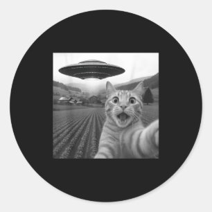 Adesivo Selfie de Gato com Alien OVNI Gato Engraçado para