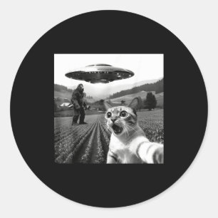 Adesivo Selfie de Gato com Alien Ufo Gato Engraçado Alien