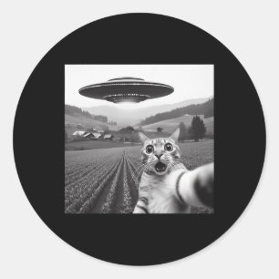 Adesivo Selfie De Gato Com Alienígena Ufo Gifes Engraçados