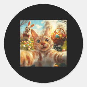 Adesivo Selfie De Gato De Páscoa Engraçado Com Adultos De 