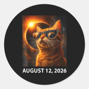 Adesivo Selfie de Gato Eclipse Total Solar 2026 12 de Agos