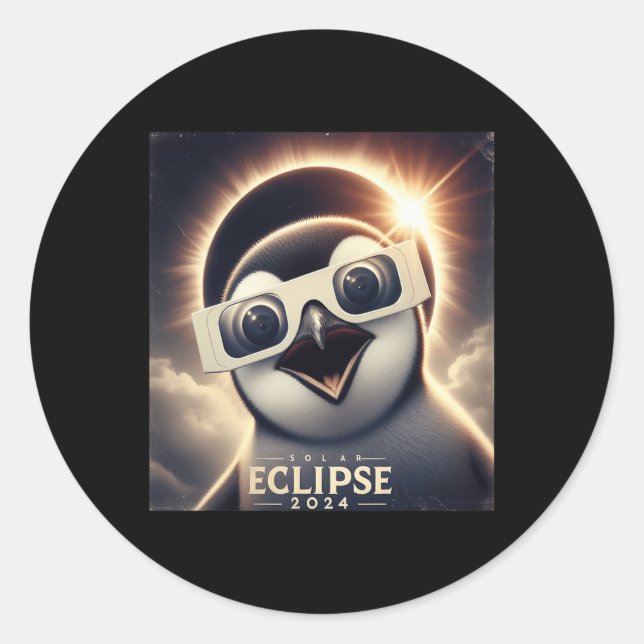 Adesivo Selfie Penguin Kids Mens Eclipse Solar (Frente)