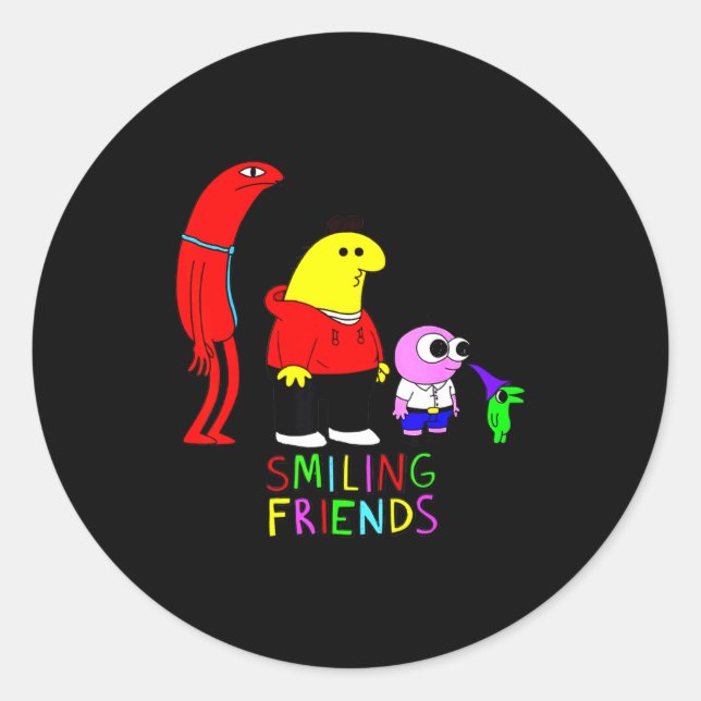 Adesivo Selling Smiling Friends All Smiling Illustration  (Frente)