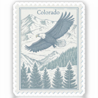 Adesivo Selo Águia Americana Vintage Colorado Montanhas Ro