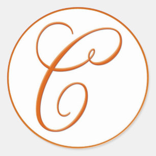 Adesivo Selo ALARANJADO do envelope com monograma - um