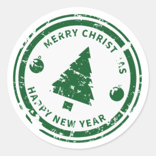 Adesivo Selo Angustiado Árvore de Natal Verde Feriado