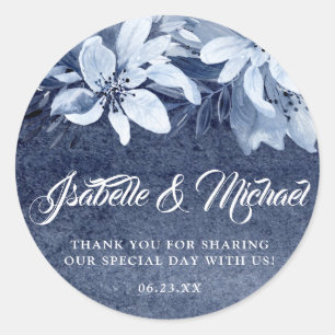 Adesivo Selo azul do envelope da aguarela do jardim do