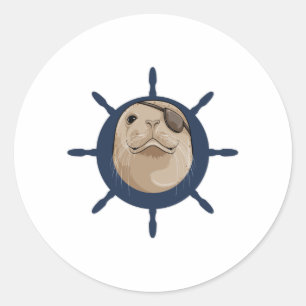 Adesivo Selo com leme de navio