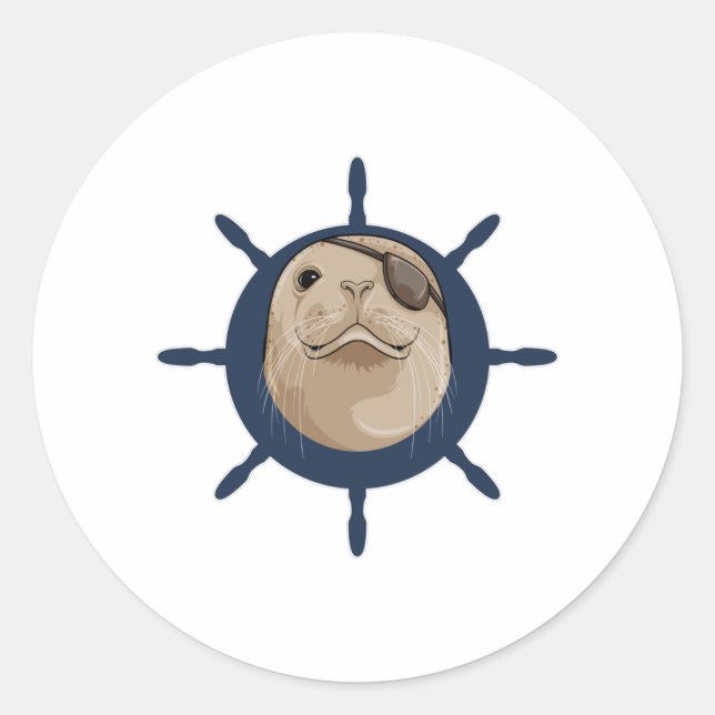 Adesivo Selo com leme de navio (Frente)