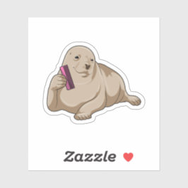 Adesivo Selo como cabeleireiro com pente