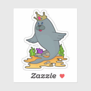 Adesivo Selo como rei com coroa