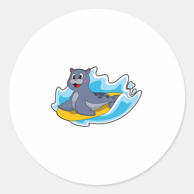 Adesivo Selo como Surfer com Surfboard (Frente)