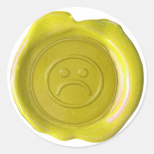 Adesivo Selo da cera - amarelo - cara triste -