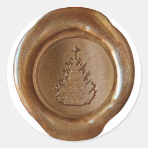 Adesivo Selo da cera do falso - cobre - ÁRVORE do XMAS