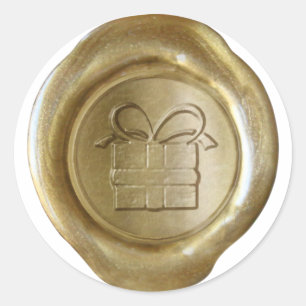 Adesivo Selo da cera do falso - ouro - PRESENTE