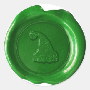 Adesivo Selo da cera do falso - verde - CHAPÉU do PAPAI