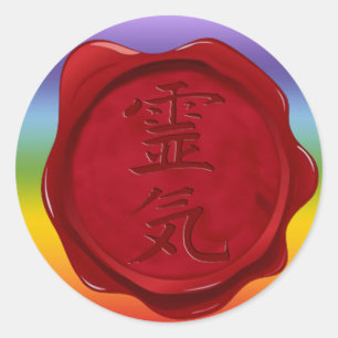 Adesivo selo da cera - REIKI   chakren cores