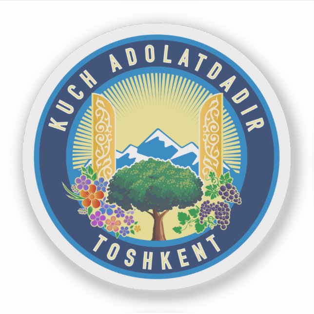 Adesivo Selo da cidade de Tashkent, Uzbequistão (Frente)