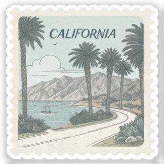 Adesivo Selo da Pacific Coast Highway Vintage Califórnia